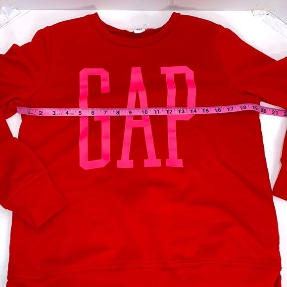 Gap Red Graphic Sweatshirt With Pink Logo Across The Front Size Small - Picture 6 of 10